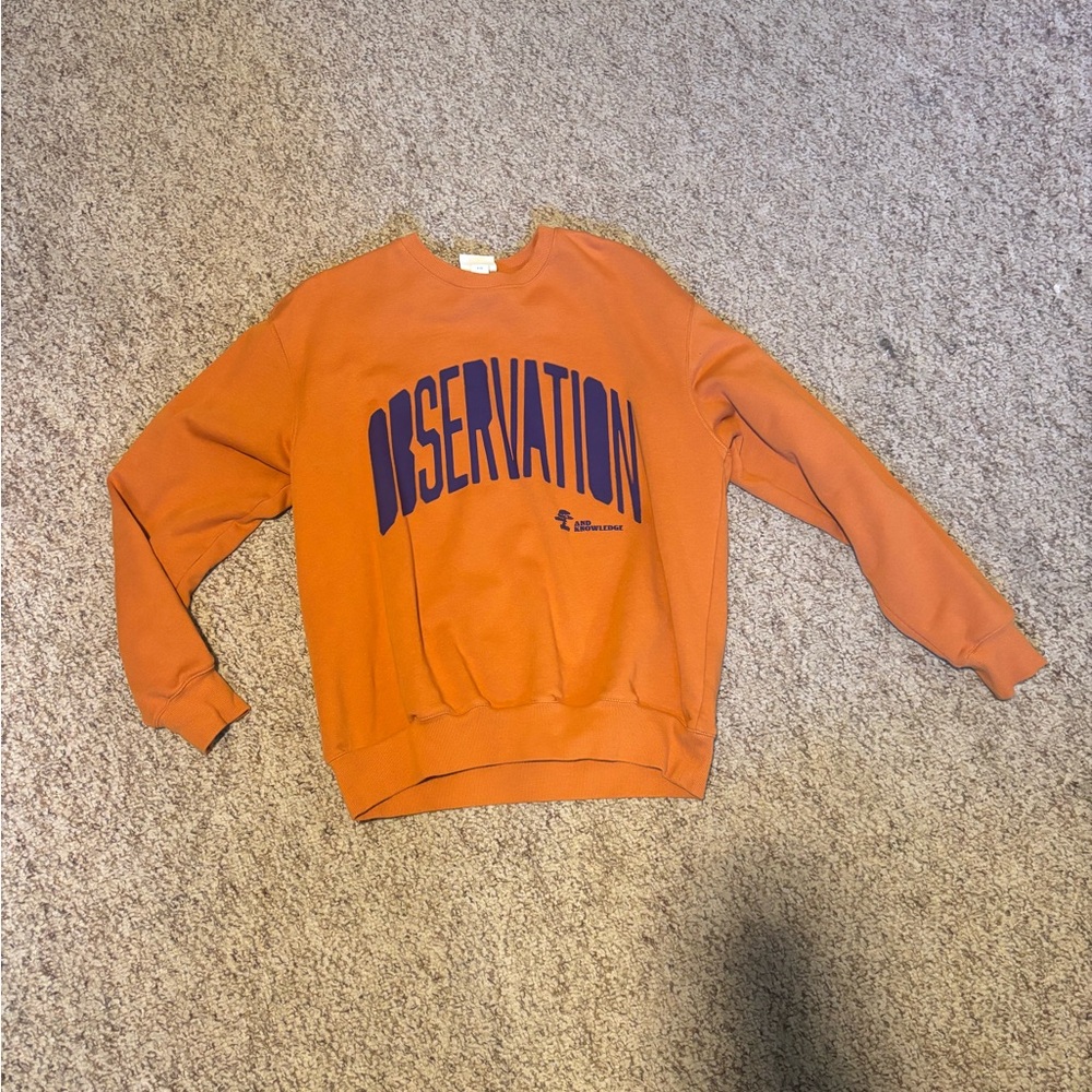 H&M Observation Graphic Crewneck Sweater - Orange